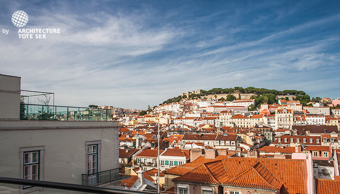 Vista do apartamento T2 duplex no Chiado, Lisboa